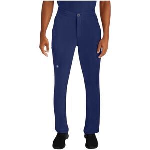 HH by Healing Hands Men's Ryan Zip Fly Slim Fit Scrub Pant in Navy Size XL NWT